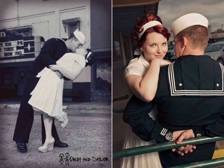 vintage, navy, sailor, nurse, engagement session Dallas Wedding, Plano Photographers