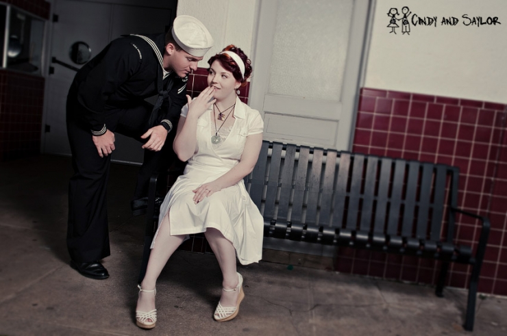 vintage, navy, sailor, nurse, engagement session Dallas Wedding, Plano Photographers