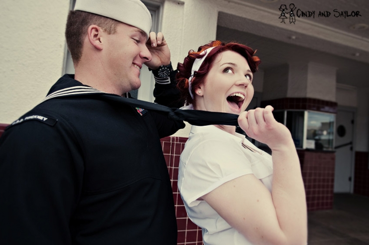 vintage, navy, sailor, nurse, engagement session Dallas Wedding, Plano Photographers