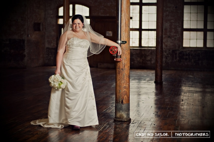 Dallas area bridal portraits at the McKinney Cotton Mill