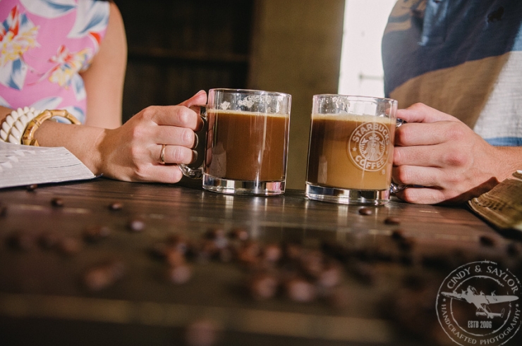 coffee date engagement photos at off the grid in dallas texas