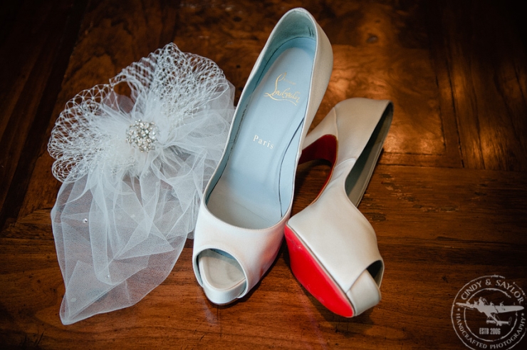 red christian louboutin bride