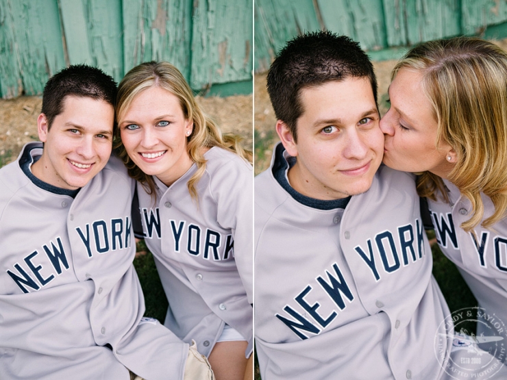 baseball jerseys worn in a dallas couples engagement session