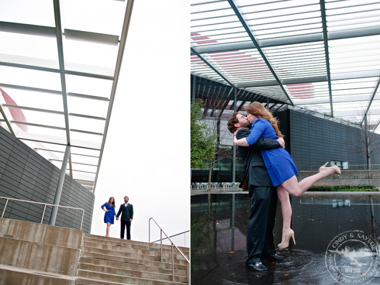 blue and grey engagment in dallas at Winsear Opera House