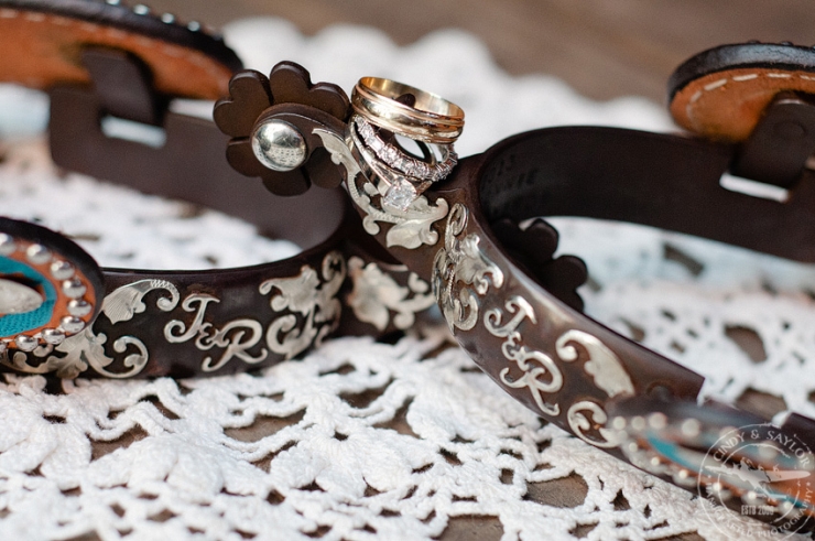 custom made wedding spurs at wedding in Ft. Worth at the Stockyards