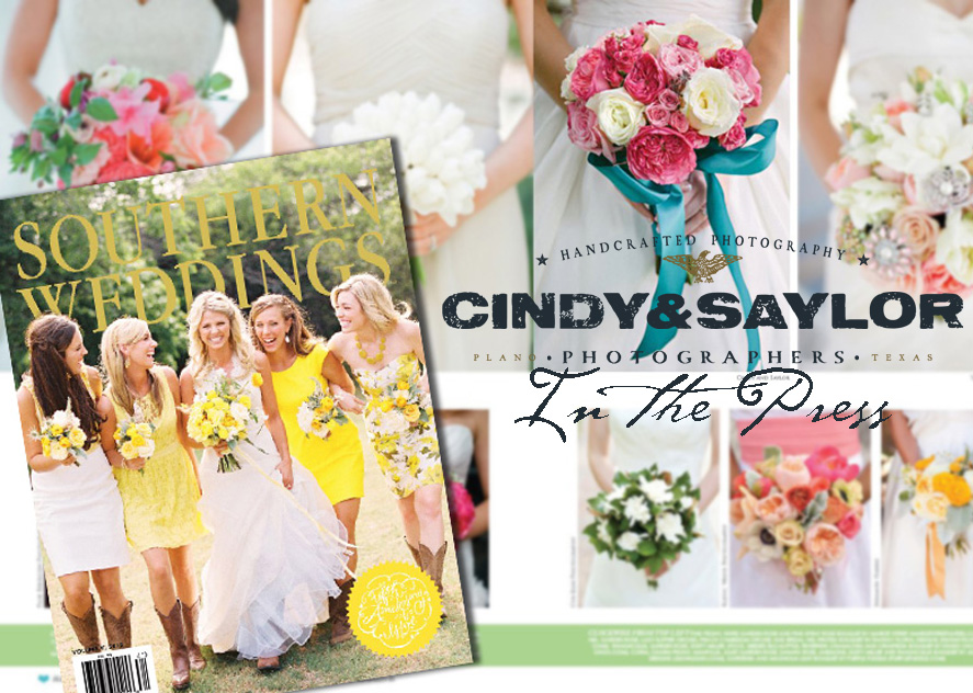 cindy and saylor dallas photographers in the press, southern weddings magazine v5 and texas wedding guide cover