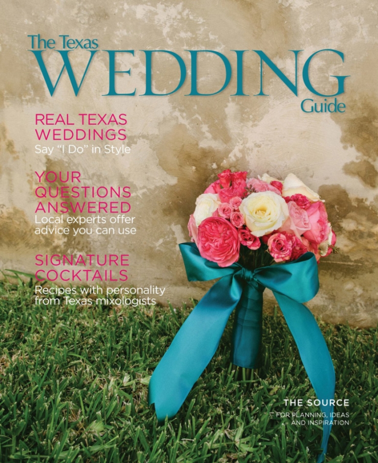 bouquet photo by cindy and saylor on cover of texas wedding guide