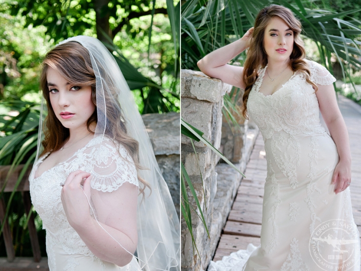 bridal dress with shoulder cap lace by stardust celebrations worn by a bride at dallas arboretum and botanical garden