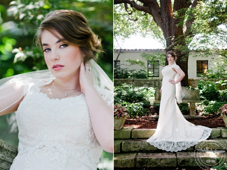 vintage inspired bride at dallas arboretum with makeup by something you and dress from stardust