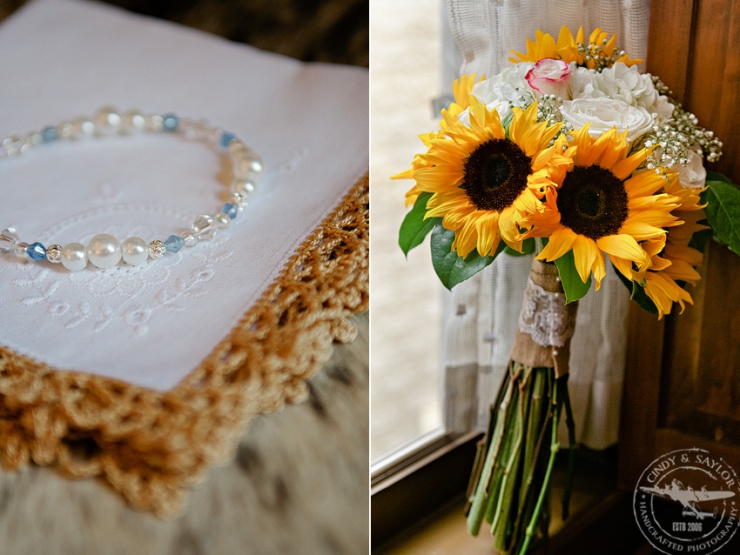 Bridal bouquet of sunflowers in Ft Worth Stockyards at Historic Stockyards Hotel