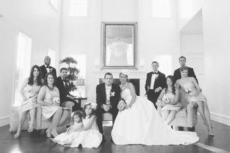 bridal party portrait in a tradional timeless style at the milestone